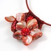 Avalaya Red Shell Flower Flex Wire Necklace/ 40cm L/Adjustable