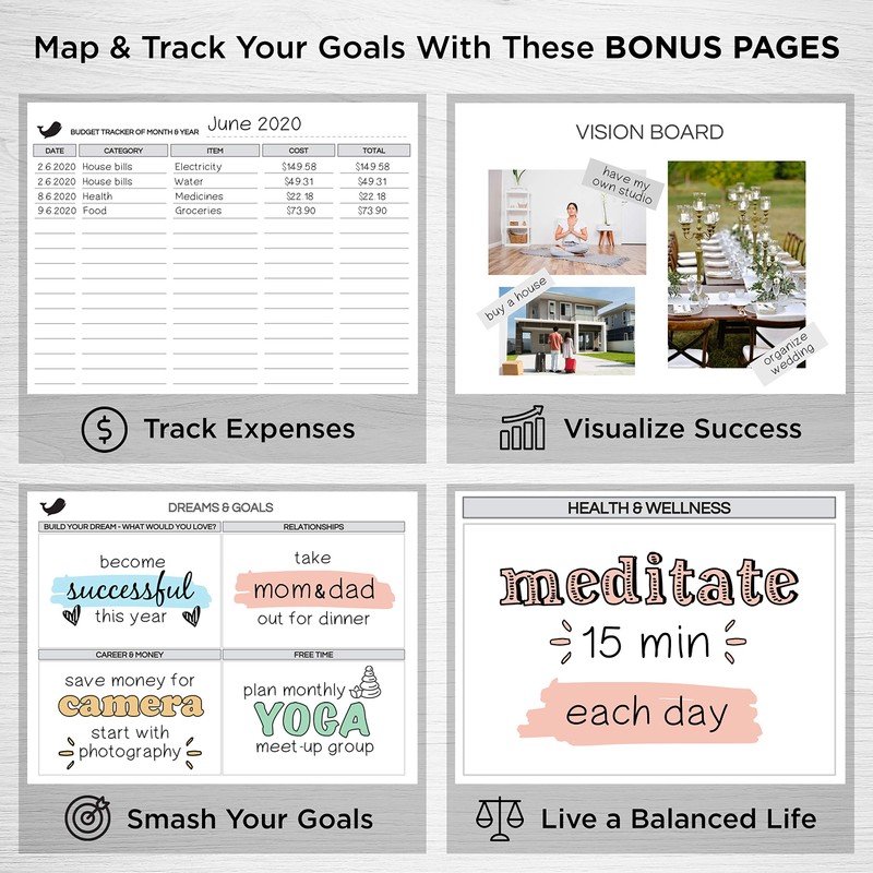 Live Whale Daily Planner - 90 Day Organizer Mindfulness Journal