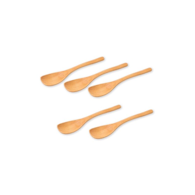 J-kitchens Wooden Natural Dessert Spoon Set of 5 14.6x2.6cm