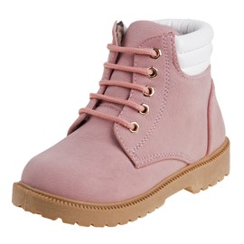 Rugged Bear Kids Hiking Outdoor Waterproof Lace-up Comfort Urban Styled Boots - Pink (size 9 Toddler)