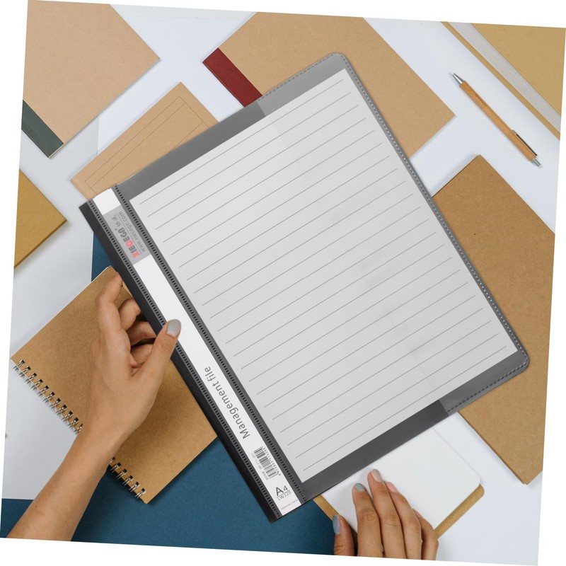 Operitacx 12pcs A4 Transparent 2 Hole Plastic File Folders Reusable