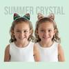 Summer Crystal Sequin Cat Ears Headband with Pearl Earring Pendants