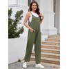 Jumpsuit for Women V Neck Sleeveless Loose Stretchy Adjustable Strap