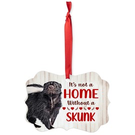 House is Not A Home Without Black White Skunk Christmas Ornaments 2024 Aluminum Wild Animal Lover Gifts