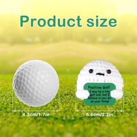 TOYMIS Positive Golf Ball Crocheted, Funny Positive Golf Ball, Knitted Wool Yarn Doll, Positive Knitted Mini Doll Ideas for Golf Gifts for Men and Women