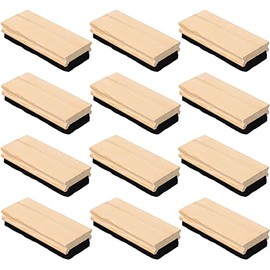 Felt Campus Style Erasers, Cleaner Dusters Felt Chalkboard Eraser for Kids Wood Chalk Eraser for Chalkboard Cleaners Dusters for Markers White Black Boards Paint School Students Teachers (12)