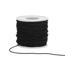 Elastic String for Bracelets, 1mm x 164 Feet Sturdy Black Elastic Cord for Jewelry Making, Necklaces, Beading and Crafts (Black)