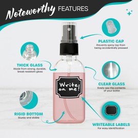 Nevlers 24PK Clear Small Spray Bottle 2 Oz Set |Versatile Ultra Fine Mist Spray Bottles | Mini Spray Bottle | Face Spray Bottle, Glass Spray Bottle for Hair, Essential Oil Spray Bottle Spritzer