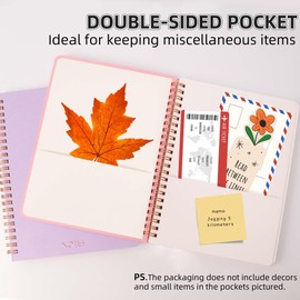 ZenBeya Cute Spiral Notebook A5, Aesthetic Spiral Journal for Women Girls with Pocket & Lined Pages, 8MM 160 Pages/80 Sheets Purple Elegant Cover Note Book for Writing Work Office School