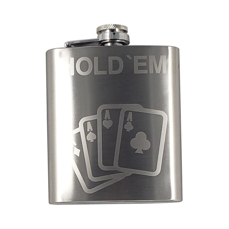 Poker Themed Hold 'Em Flask Gift Set