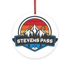 CafePress Stevens Pass Ski Area Stevens Pass Washington Round 4" MDF Holiday Ornament