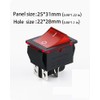 Ghsretore 2pcs Red Light 4 Pin DPST ON/Off Snap in