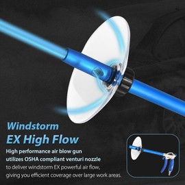 FIRSTINFO A18562US Windstorm EX High Performance Air Blow Gun with Adjustable Air Flow and Extended High Flow Nozzle + Protective Shield