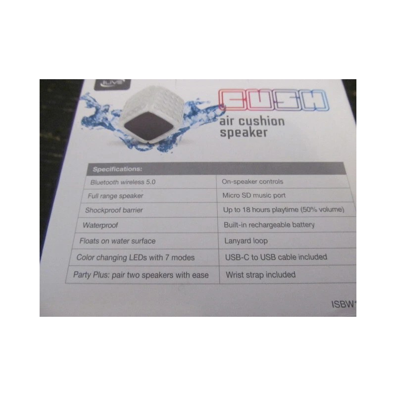 iLive Cush Air Cushion Speaker, Shockproof, Waterproof, Floating, Color Changing