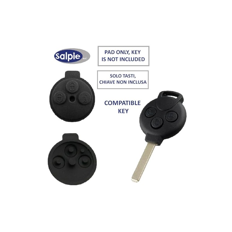 SALPIE 2 Pieces Replacement Buttons Remote Control Rubber Shell 3