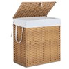 110L Laundry Hamper with Lid, Hand-Woven Pp Rattan Laundry Basket