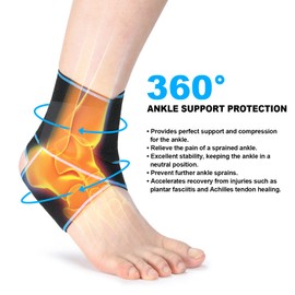 ACWOO Ankle Brace, 1 Piece Adjustable Bandage Ankle, Sports Protect Ankle Brace, High Elastic Ankle Support for Football, Running, Cycling, Right and Left Bandage