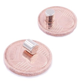 Brudazon 10 Mini Disc Magnets 4 x 4 mm N52 Strongest Level Neodymium Magnets Ultra Strong Power Magnet for Model Making, Photo, Whiteboard, Notice Board, Fridge, Crafts, Magnetic Disc Extra Strong