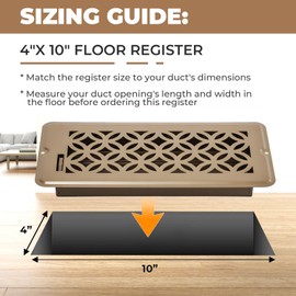 MMFSF Floor Vent Covers, 4x10 Adjustable Heat Air Vent Deflector, 2-in-1 Floor Register, Vent Covers for Home Floor, Office, Ceiling, 2 Pack, Heavy Duty Walkable Steel Floor Vents (Brown)