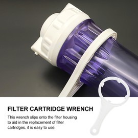 VILLCASE Llave para Portafiltro de Agua de 10 Pulgadas - Herramienta de Reemplazo Universal para Carcasa de Filtro, Plástico PP de Alta Resistencia para Inversa (RO), Blanco