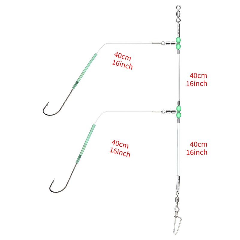 Rodeel 4 PCS Sea Fishing Rigs Flapper Rig Two Hook