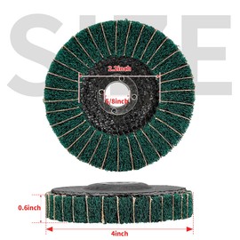 NuoDunco 6Pcs 4" x 5/8" Nylon Fibre Flap Disc Polishing Grinding Wheel,Scouring pad Buffing Wheel for Angle Grinder, Polishing Tools (Grit 180)