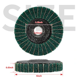 NuoDunco 6Pcs 4" x 5/8" Nylon Fibre Flap Disc Polishing Grinding Wheel,Scouring pad Buffing Wheel for Angle Grinder, Polishing Tools (Grit 180)