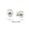 Minoplata Half Pearl Earrings 16mm Omega Clasp 925 Sterling Silver
