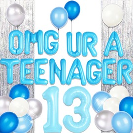 LaVenty Teal Blue 13 Year Old Girl Birthday Decorations Teenager Birthday Decorations Omg Your A Teenager Decorations Happy 13th Birthday Decorations Girl Teen