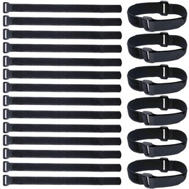 KILIGEN Strong Cable Ties Velcro Storage Bands, Zip Tie, Velcro Tape, Storage for Cable/Cords, 11.8 x 0.8 inches (30 x 2 cm), Set of 20