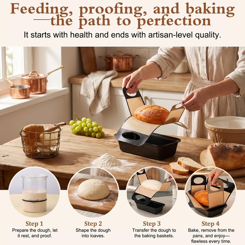 9x5 Loaf Pans for Baking Bread with Silicone Loaf Pan