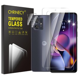 CHRINECY Pack of 2 Screen Protectors for Moto G54 5G Screen Protector + 2 Camera Screen Protectors, 9H Hardness, Anti-Scratch, HD Clear, Bubble-Free, Anti-Oil, Ultra Resistant