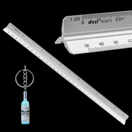 TONAUP Ruler, Aluminium Triangular Scale 30 cm, Triangular Various Scales Ruler - 1:20, 1:50, 1:75, 1:100, 1:125, Ideal for Architects, Engineers, Architecture Studies