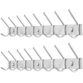 WEBI 2 Packs, Heavy Duty 24 Inch Stainless Steel 304 Hook Rail Coat Rack, Satin Finish, Great Home Storage & Organization for Bedroom, Bathroom, Foyers, Hallways