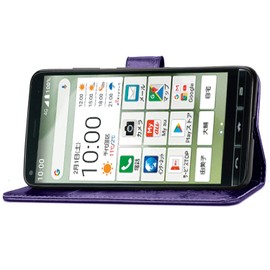 BASIO4 KYV47 Case Thin Fit KYOCER Kyocera Baysio 4 Stylish Pure Color Four Leaf Clover Stamp PU Leather Top Picture Notebook Type Card Holder au basio 4 Wallet Cover Stand Function Shock Resistant