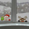 Peeping Santa and Rudolph Window Clings – With 28 Snowflakes
