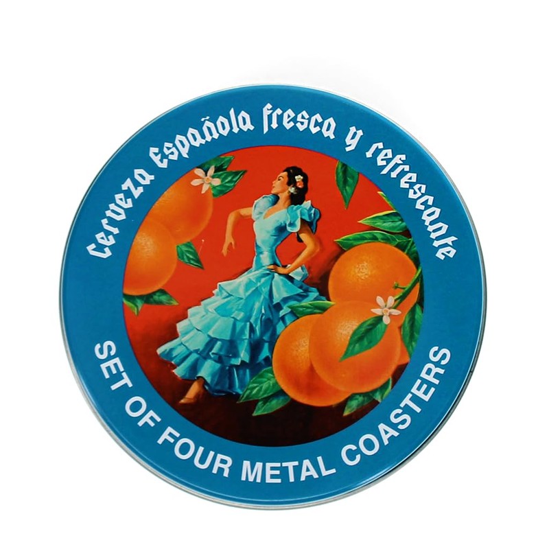 Metal coasters - Cerveza Española (set of 4)