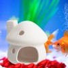 Ceramic Mushroom Aquarium Decor, Betta Fish Cave Hideout for Shrimp,