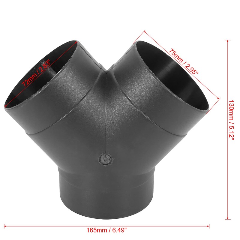 X AUTOHAUX 75mm Car Heater Warm 3 Way Air Ducting