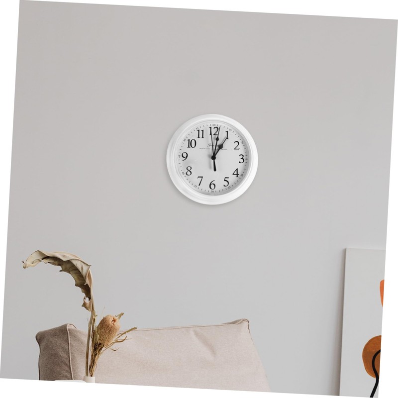 ORFOFE 9-inch Plastic Wall Clock Silent Wall Hanging Decor Clock