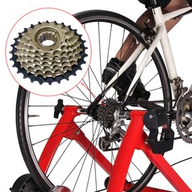 Tookie 7-Speed Bicycle Freewheel, Stainless Steel Sprocket Bicycle Wear Resistan-t Freewheel Wheel for Mountain Bikes Road Bikes, 14-16-18-20-22-24-28T Screw On Freewheel (Brass Color)