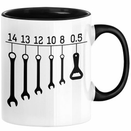 Car Mechanic Gift Cup Wrench Bottle Opener Men Gift Idea Craftsman (Black)