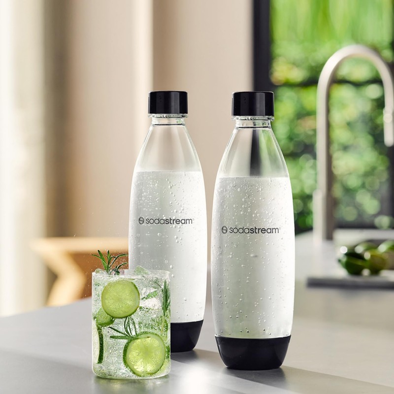 SodaStream 1L DuoPack Plastic Bottles – BPA-Free, Dishwasher Safe PET