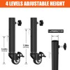 Table Leg Extender with Casters Adjustable 6.3"-7.9" Height 8 Pack