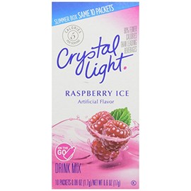 Crystal Light Sugar-Free Raspberry Ice On-The-Go Powdered Drink Mix 1 Box of 10 packets