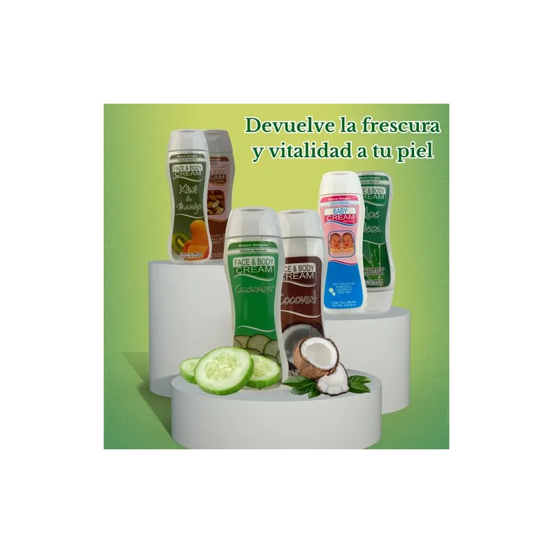 Crema Corporal Pepino Face & Body Hidratante Bellapiel 400ml