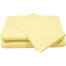 Glamptex Essenital Flat Sheet Poly Cotton Single, Double, King, Super King Flat Bed Sheet (Double, Yellow)