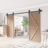 WINSOON 14FT Wood Double Sliding Barn Door Hardware Basic Black