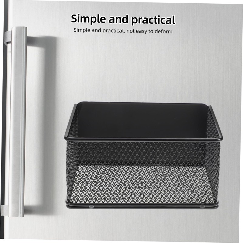 Mikinona Magnetic Fridge Side Organizer Compact Storage Basket for Kitchen