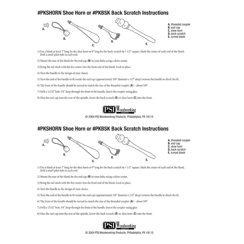 Penn State Industries PKSHORN Shoe Horn Kit Woodturning Project